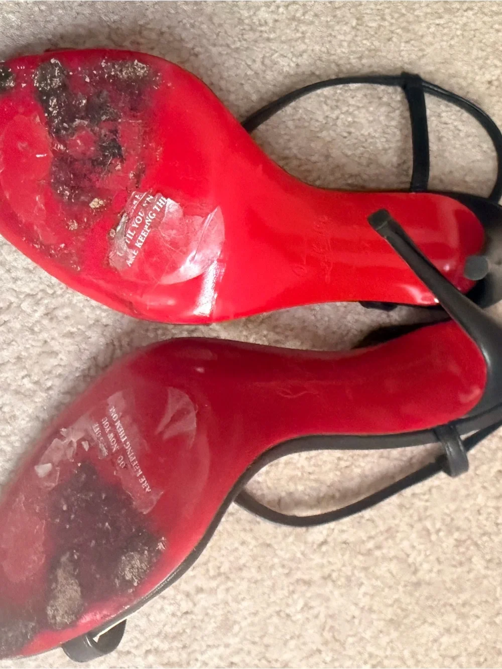 Christian Louboutin Black Strappy Leather Heels